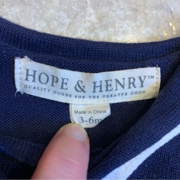 Hope & Henry Baby Girl Nautical Outfit with Pants and 2 Tops 3-6M - Picture 8 of 9